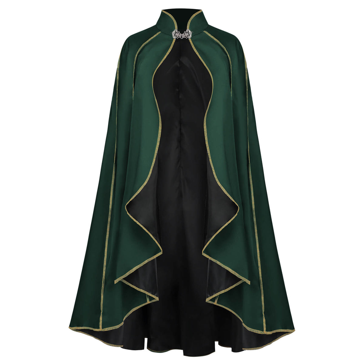 Medieval Shawl Vampire Pirate Robe Green Halloween Cloak