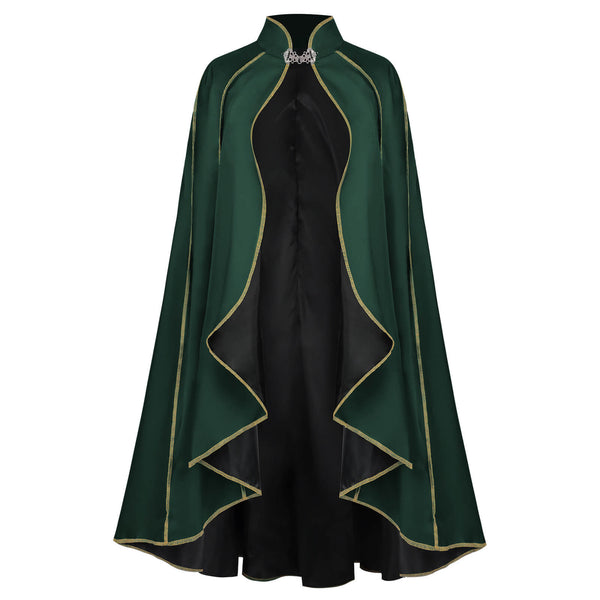 Medieval Shawl Vampire Pirate Robe Green Halloween Cloak